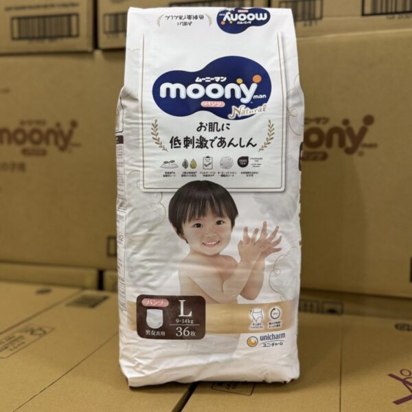 Tрусики MOONY Natural L (9-14 кг). 36 шт.